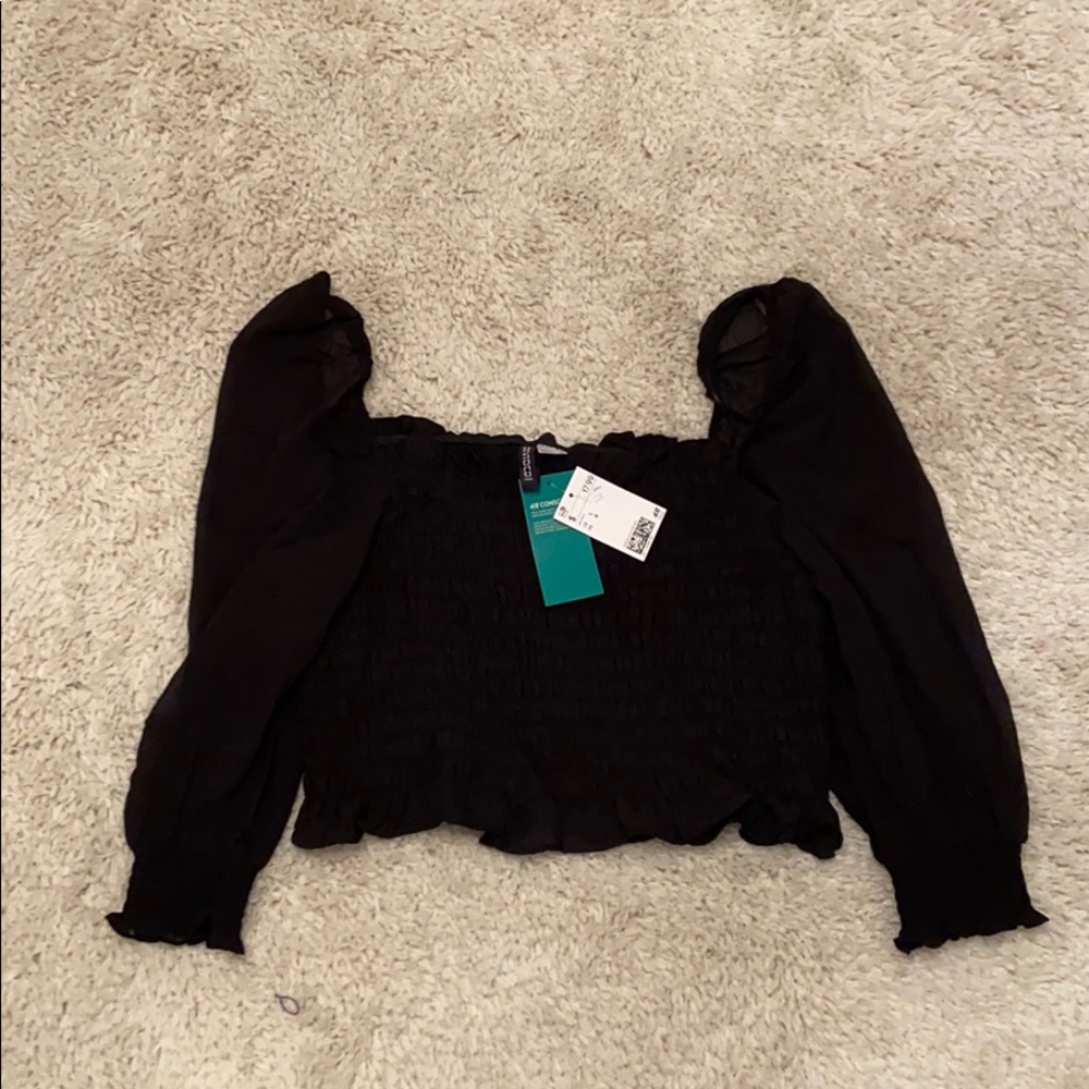 New H&M Black Blouse- size L- never worn with tags